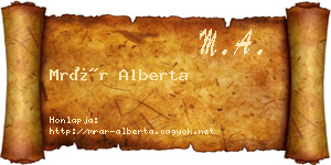 Mrár Alberta névjegykártya